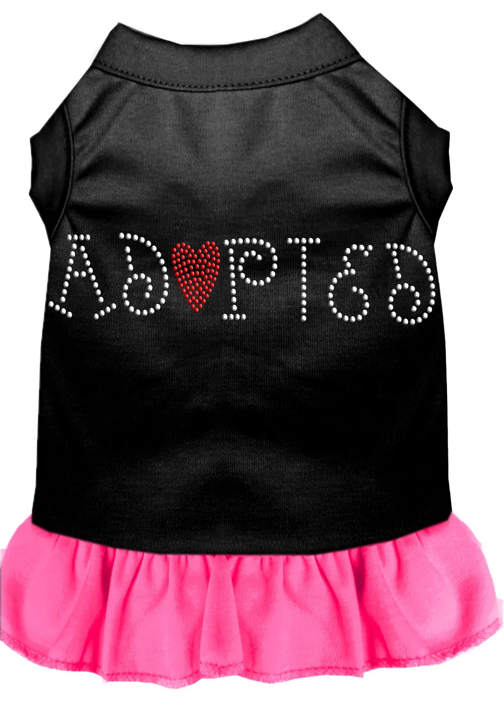 Adopted Rhinestone Dress Black With Bright Pink Xxl