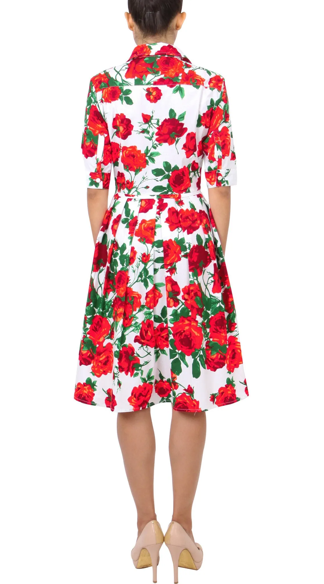 Audrey Dress Shirt Collar 1/2 Sleeve Regular Cotton (Sicilian Rose)