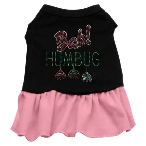 Bah Humbug Rhinestone Dress Black With Pink Med