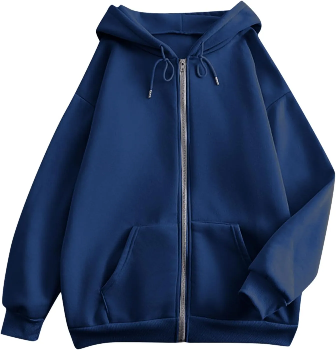 BDNXTV Womens Zip Up Hoodies Long Sleeve Sweatshirts Oversized Sweaters Casual Fashion Jackets Fall Outfits for Women 2024
