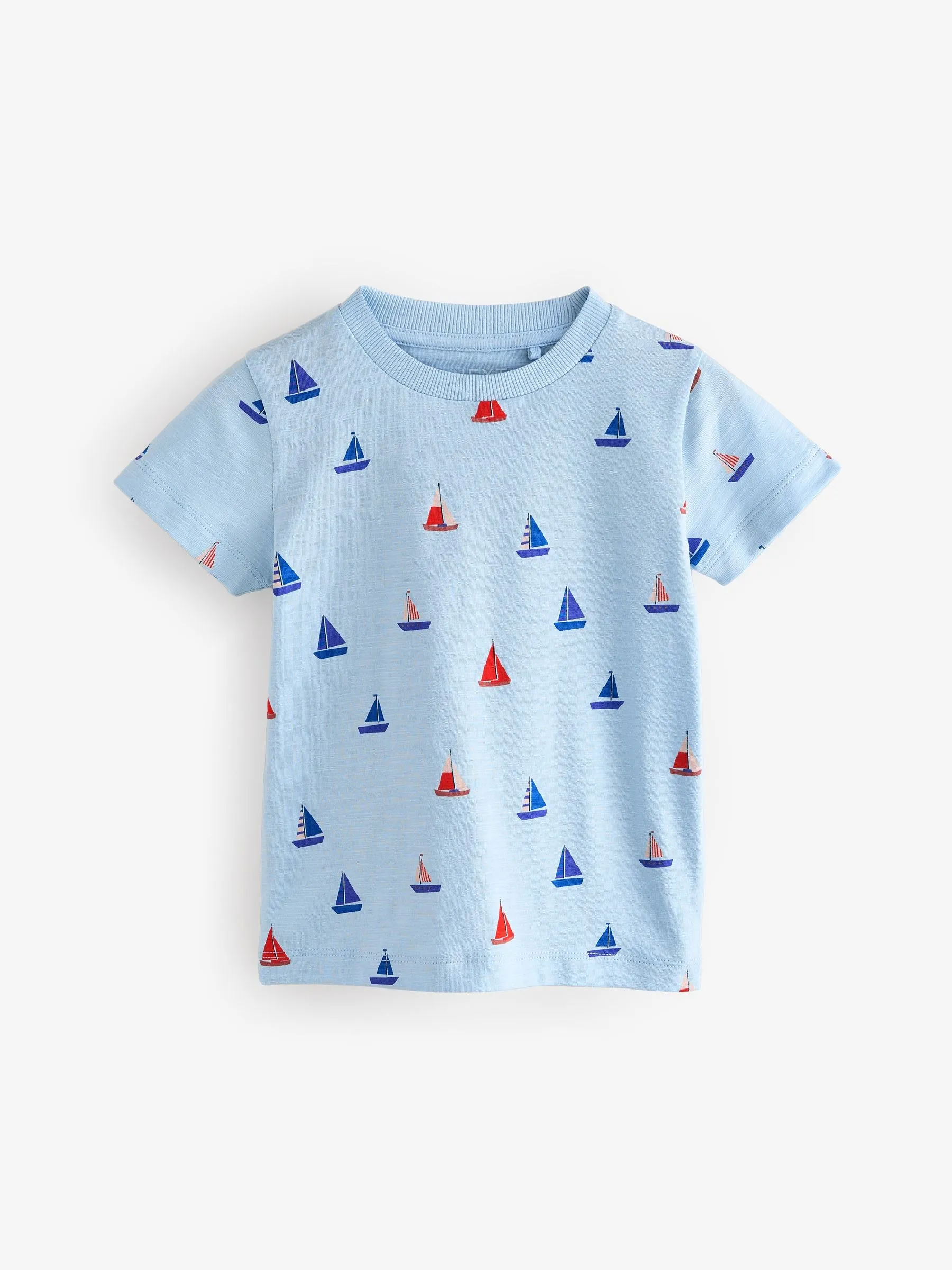 Blue Boats 100% Cotton Short Sleeve T-Shirts 3 Pack (3mths-7yrs)