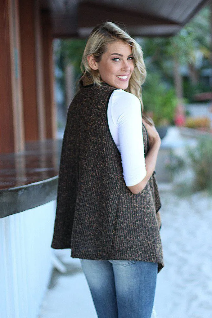 Brown Asymmetrical Vest