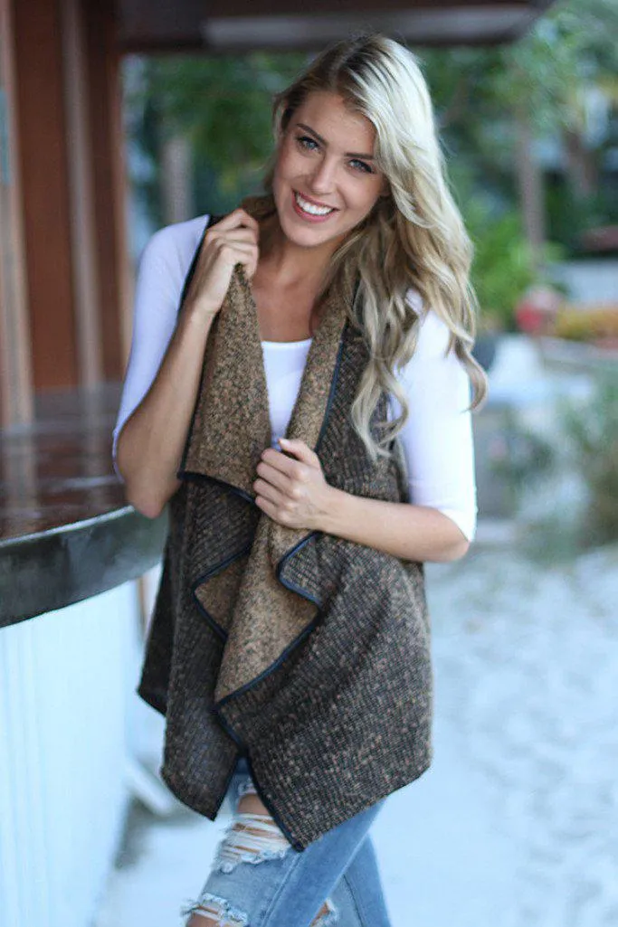 Brown Asymmetrical Vest