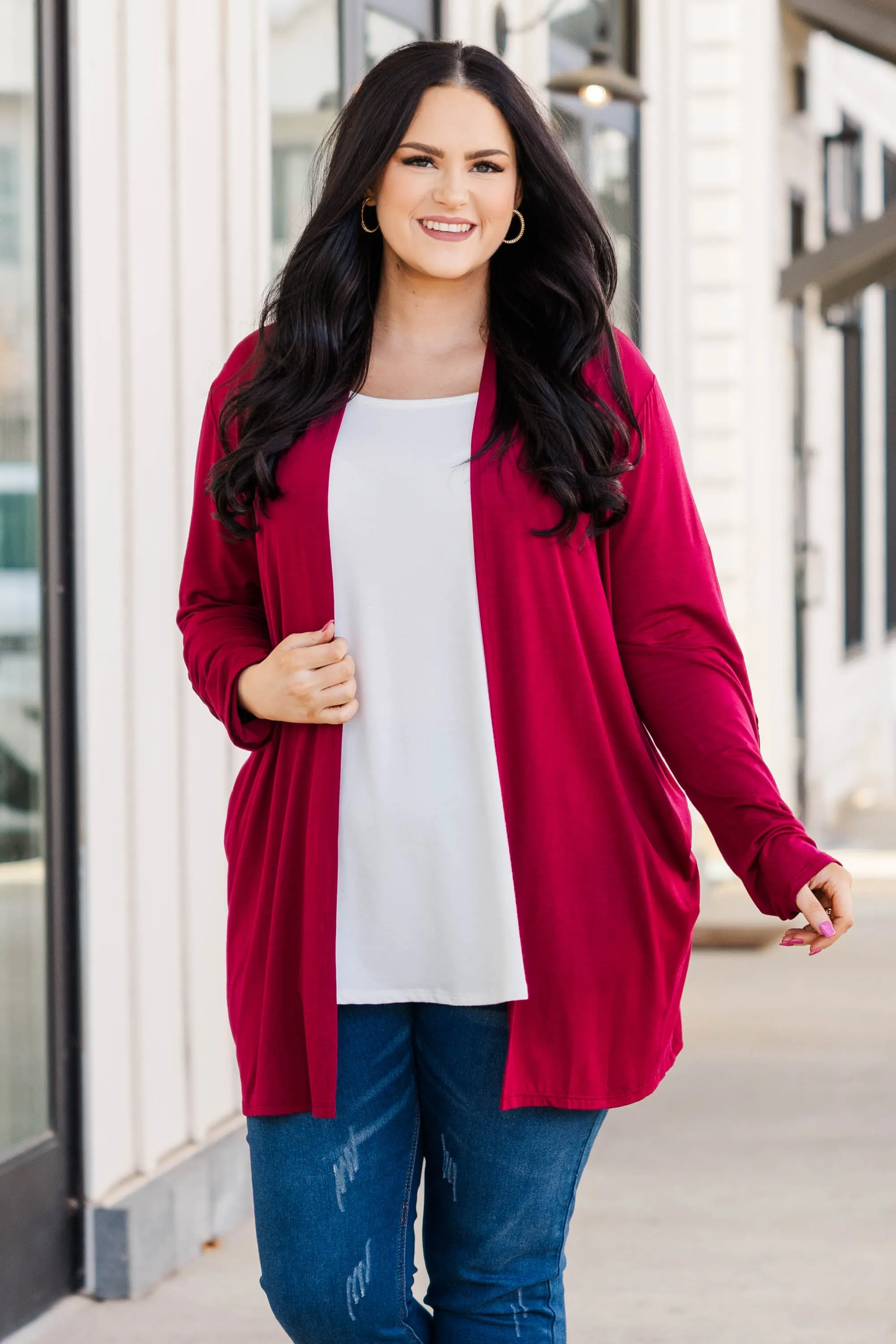 Bunny Wishes Cardigan, Burgundy