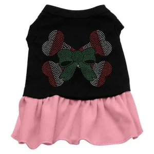 Candy Cane Crossbones Rhinestone Dress Black with Pink Sm (10)