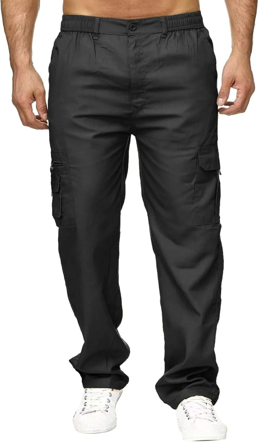 Cargo Pants for Men Relaxed Fit Pants Loose Fit Men's Classic-Fit Expandable-Waist Flat-Front Pant Mens Joggers with
