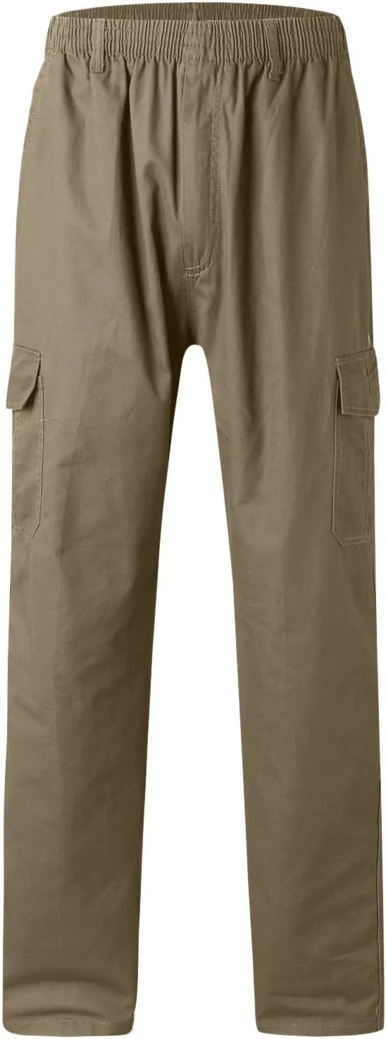 Cargo Pants for Men,Men's Cotton Linen Pants Elastic Lightweight Drawstring Waist Pants Fall Cargo Pants with Pockets