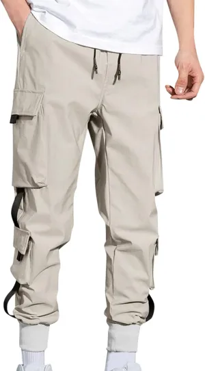 Cargo Trousers for Men Elastic Waist Hiking Pants Sport Pants Jogger Sweatpants Men's Pants Straight Fit Cargo Pants