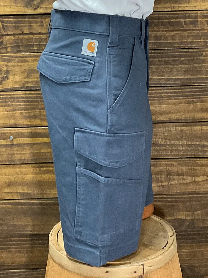 Carhartt 103542-BLS Mens Rugged Flex® Relaxed Fit Canvas Cargo Work Short Bluestone