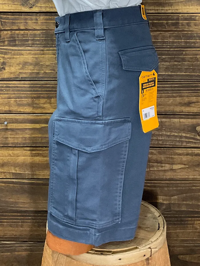 Carhartt 103542-BLS Mens Rugged Flex® Relaxed Fit Canvas Cargo Work Short Bluestone