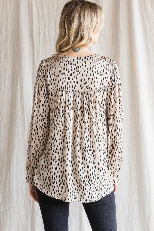 Cassandra Dot Print Top