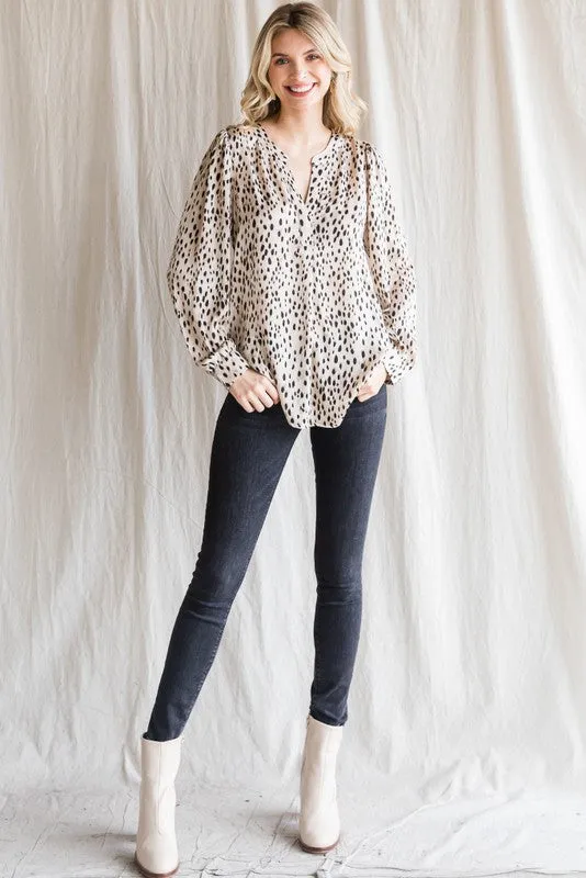 Cassandra Dot Print Top