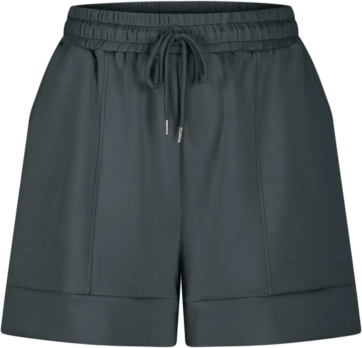 Casual Shorts for Women Summer Wide Leg Pants Elasticated Waist Relaxed Fit Lounge Shorts with Pockets