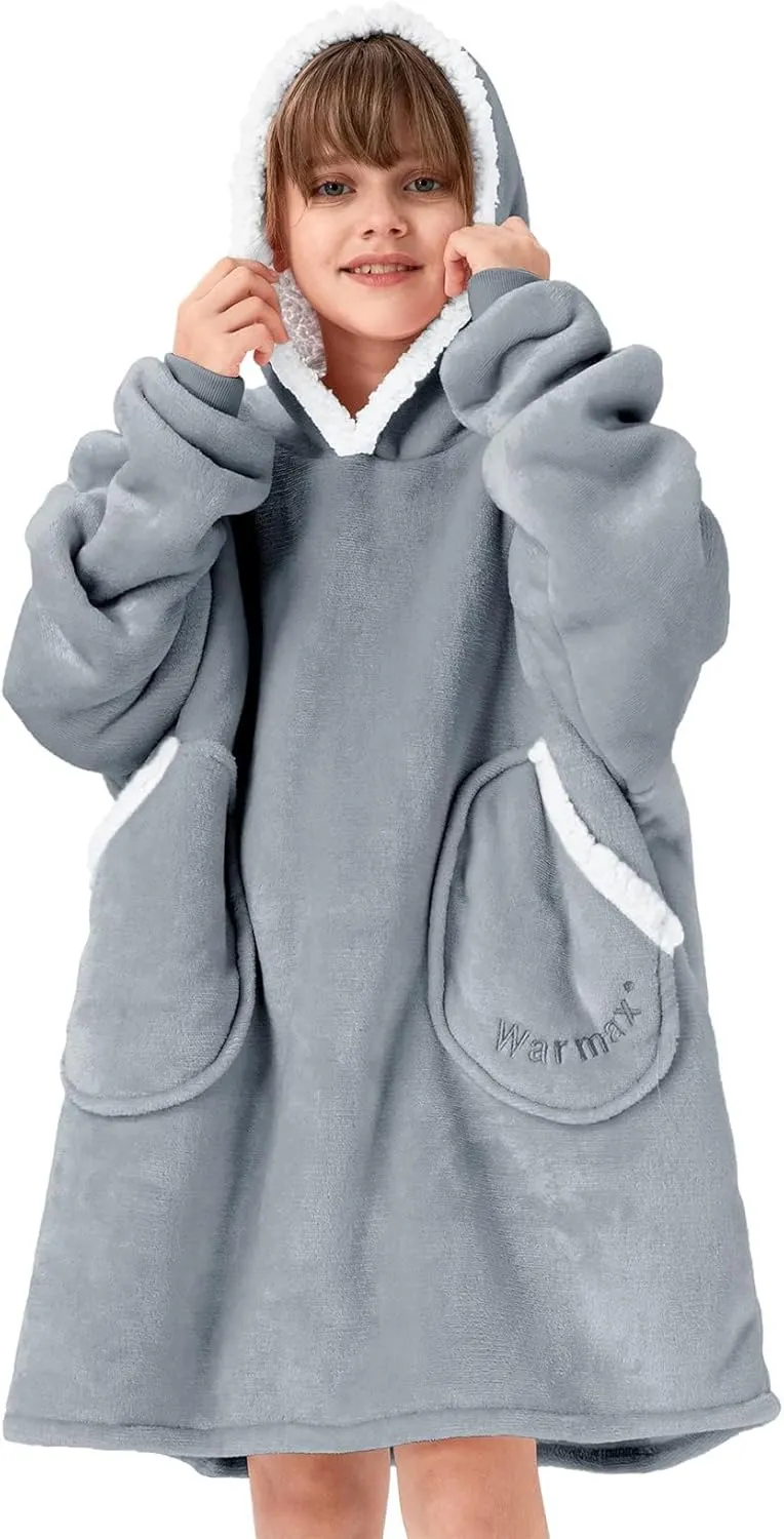 Century Star Wearable Blanket Hoodies for Women Men Sherpa Oversized Thick Cozy Fleece Soft Warm Adult Sweatshirt Hooded