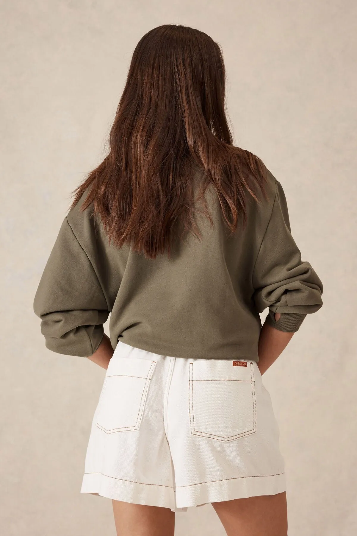 Ceres Life - Relaxed Everyday Short - Fresh Ecru Twill
