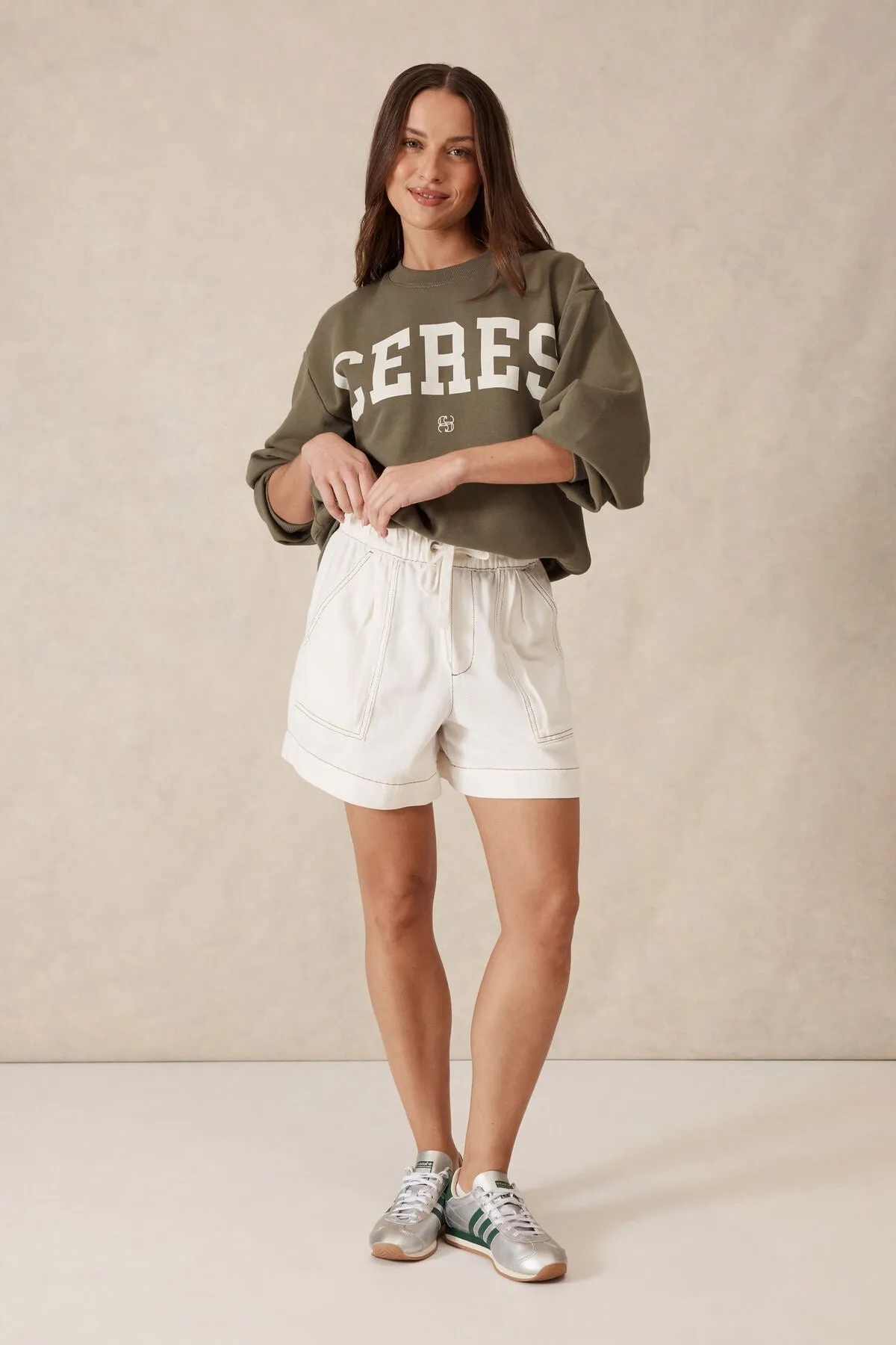 Ceres Life - Relaxed Everyday Short - Fresh Ecru Twill