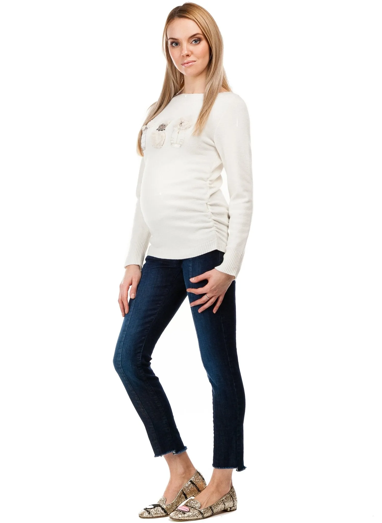 Chamonix Maternity Top - Cream White