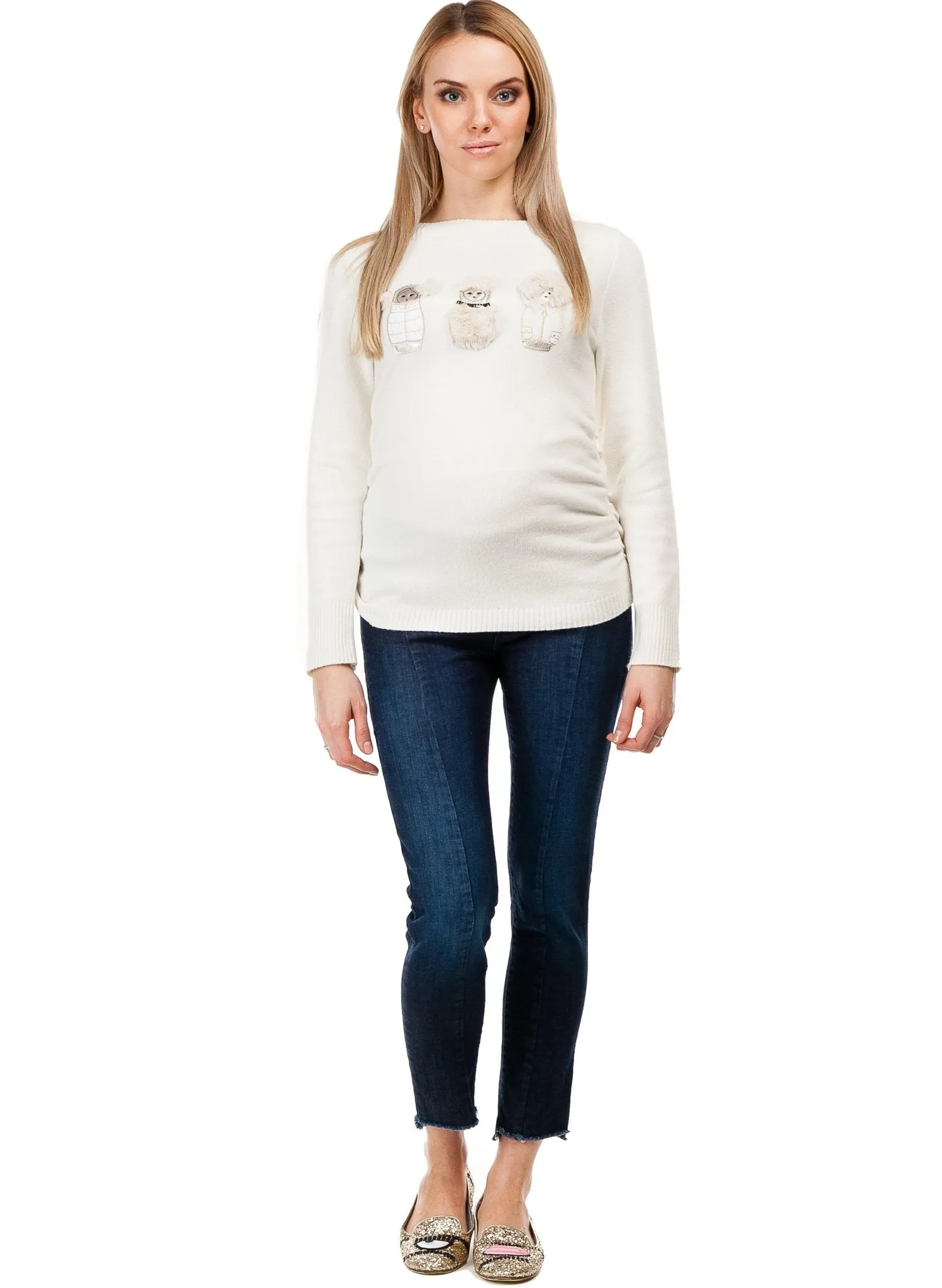 Chamonix Maternity Top - Cream White
