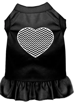 Chevron Heart Screen Print Dress Black 4x (22)