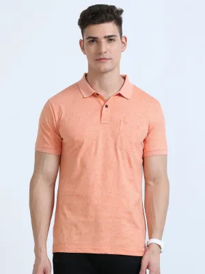 Classic Polo Men's Polo Neck Cotton Orange Slim Fit Printed T-Shirt | BELLO-272 A SF P