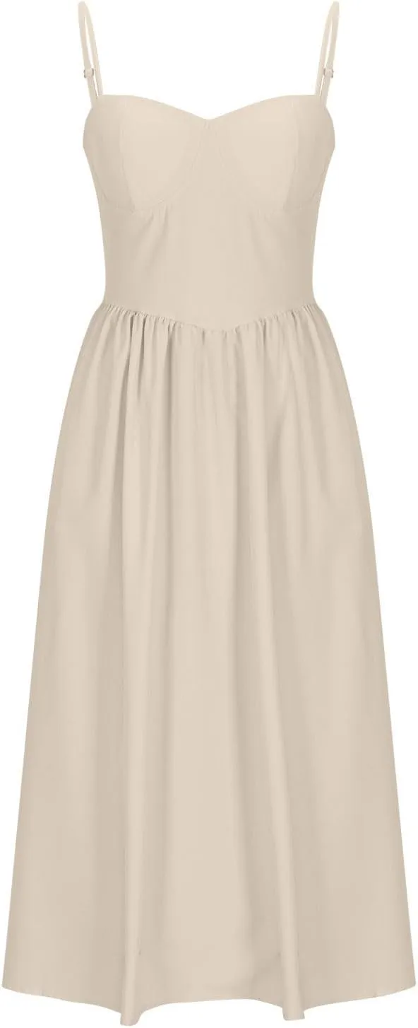 Corset Dress for Women Formal Midi Cocktail Sexy Club Spaghetti Strap Dress Slim Fit Ladies Tea Party Dresses