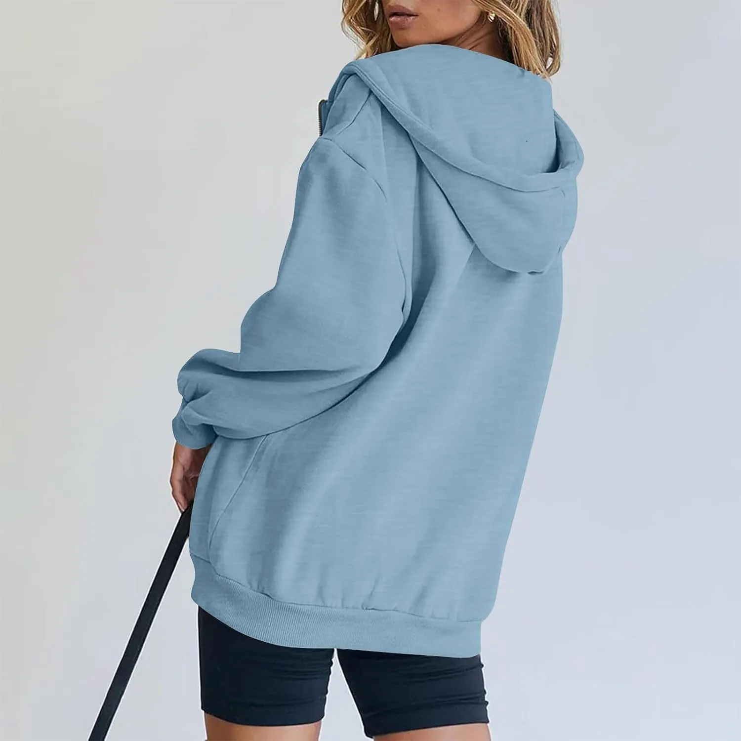 COTECRAM Womens Zip Up Hoodies Oversized Lightweight Hooded Sweatshirt Casual Long Sleeve Jacket Y2K Fall Clothes