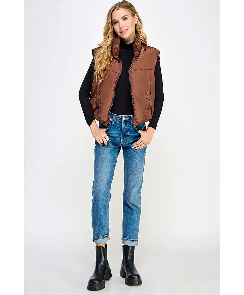 Cropped Puffer Vest