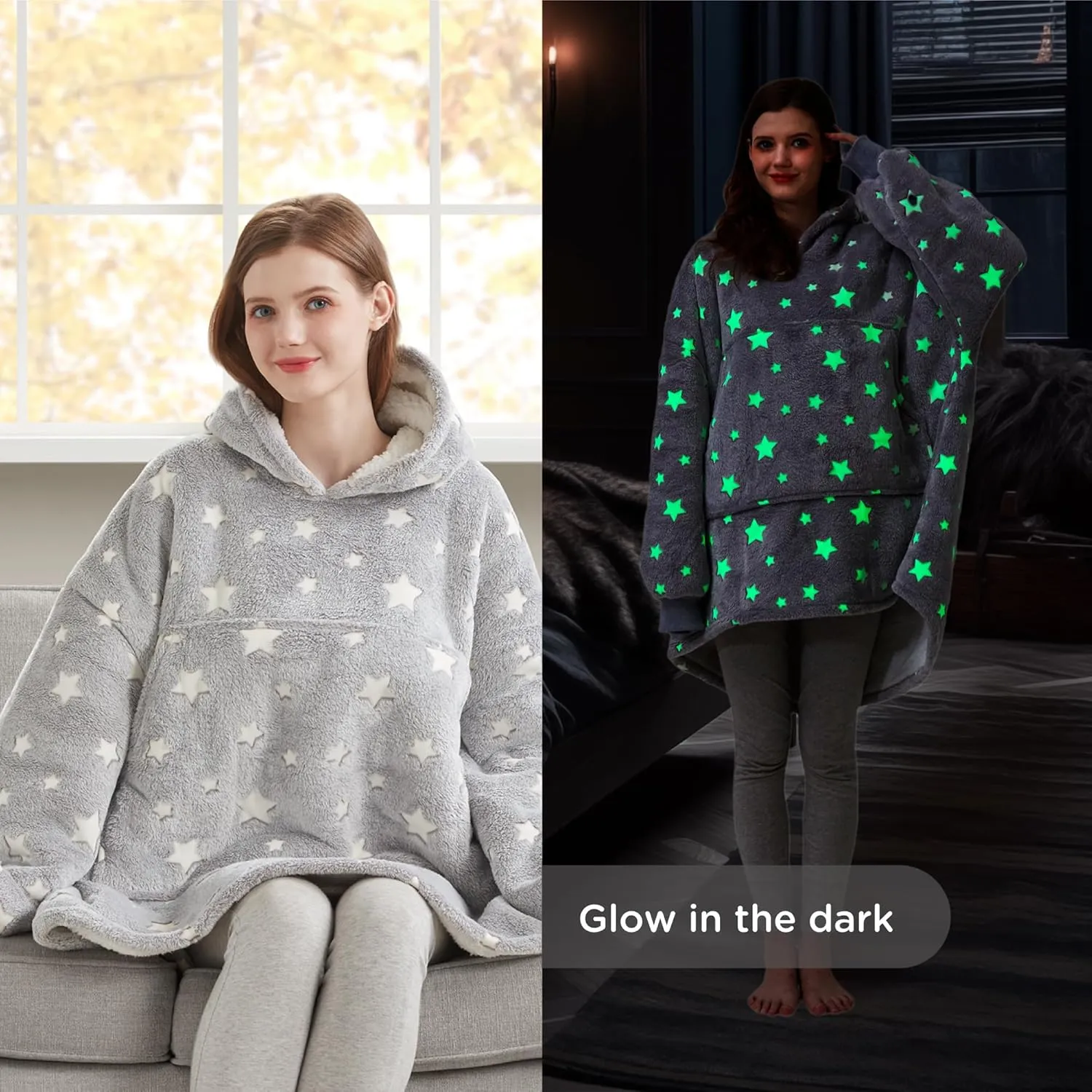 Degrees of Comfort Wearable Blanket Hoodie for Adults Women & Men - Cozy Warm, One Size Fits All