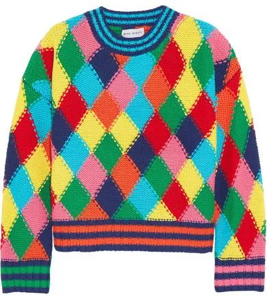 Diamond-Stitched Wool-Blend Sweater