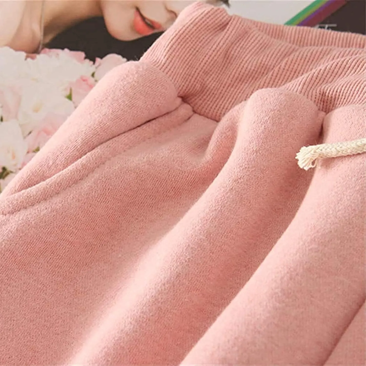 fartey Womens Fleece Lined Sweatpants Winter Sherpa Warm Joggers Pants Athletic Workout High Waist Casual Trousers