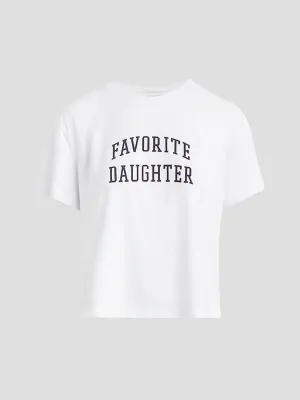 Favorite Daughter Crop Collegiate Tee in White