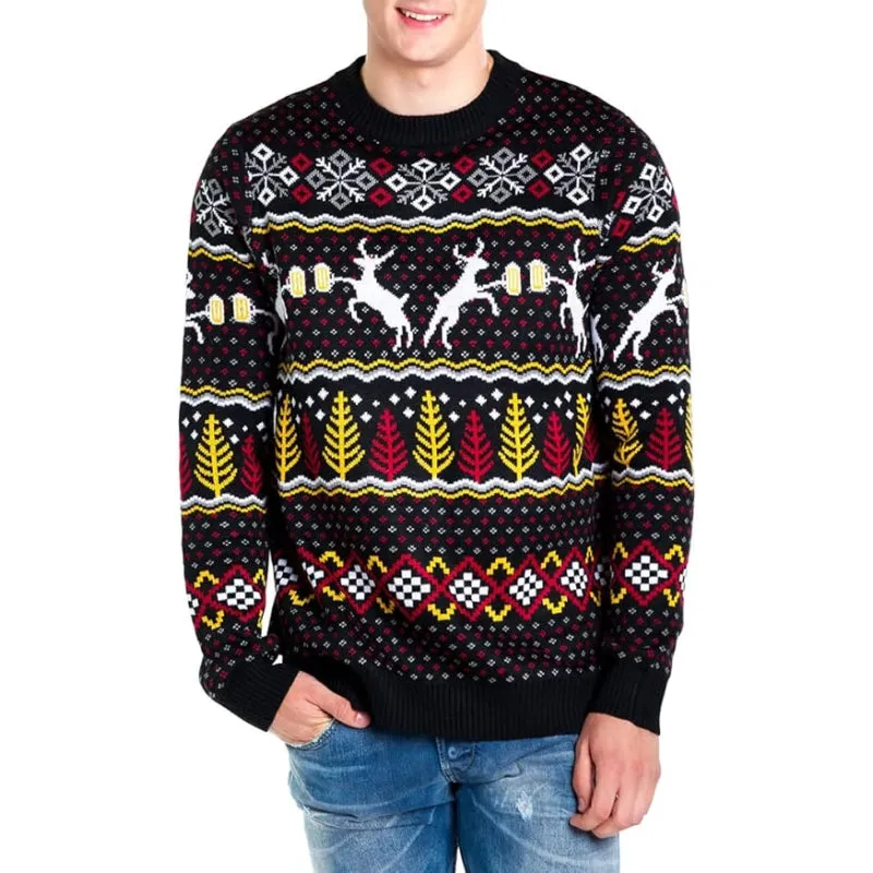 Festive And Funny Holiday Printed Pullover Sweater