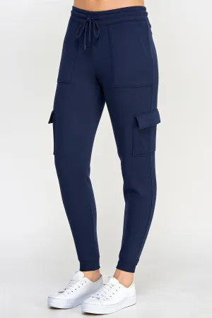 FLEECE HIGH RISE CARGO JOGGER PANTS