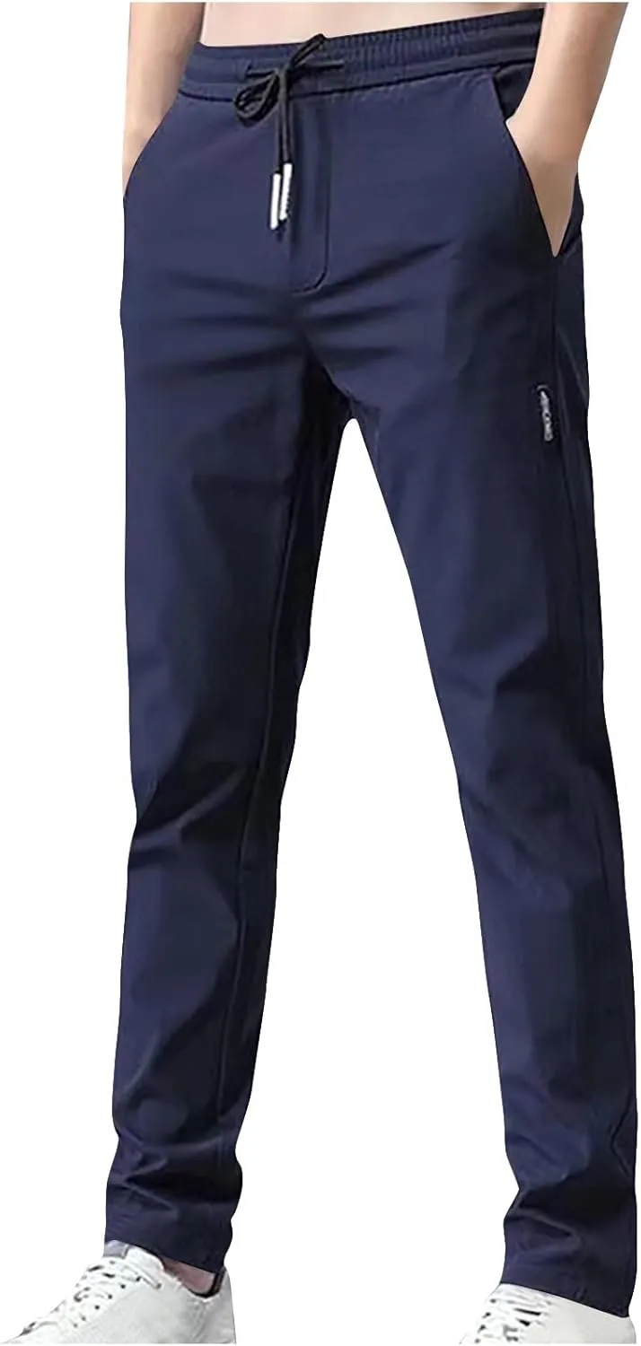 generic Golf Pants Men Straight Fit Trousers Fashion Running Tapered Jogger Pants Summer Cool Ice Silk Men Clothes Breathable