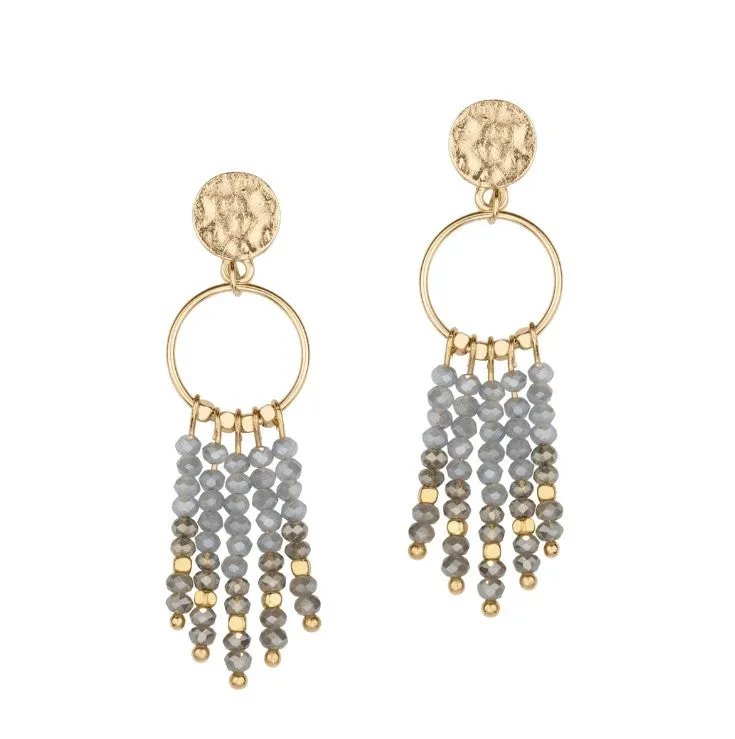 Glass Beaded Bar Earrings