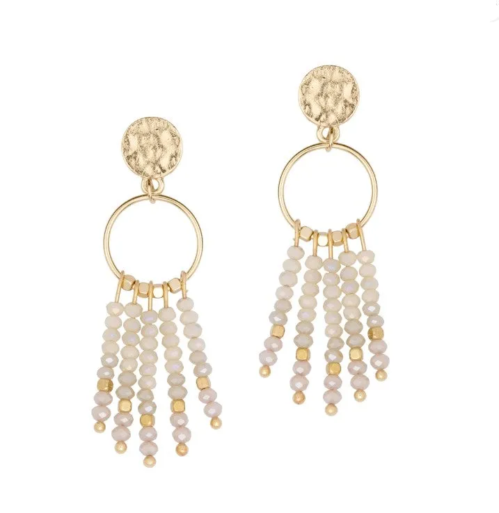 Glass Beaded Bar Earrings