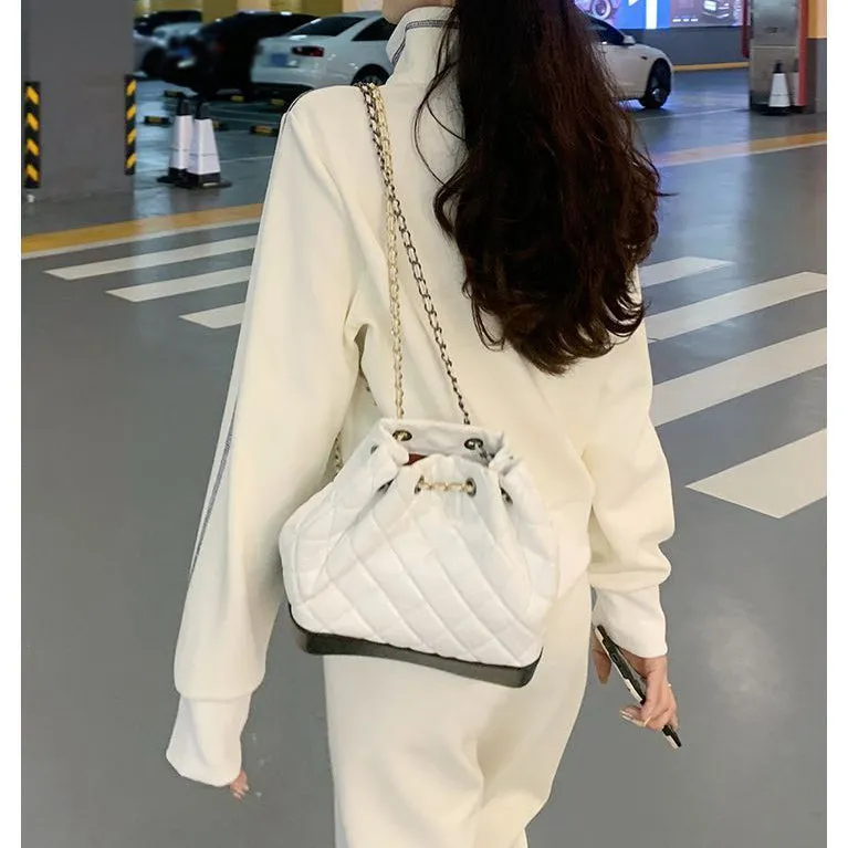 Half Zipper Sweatshirt Warm Sports Pants Set