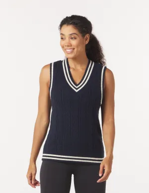 Hanalei Vest: Navy/White