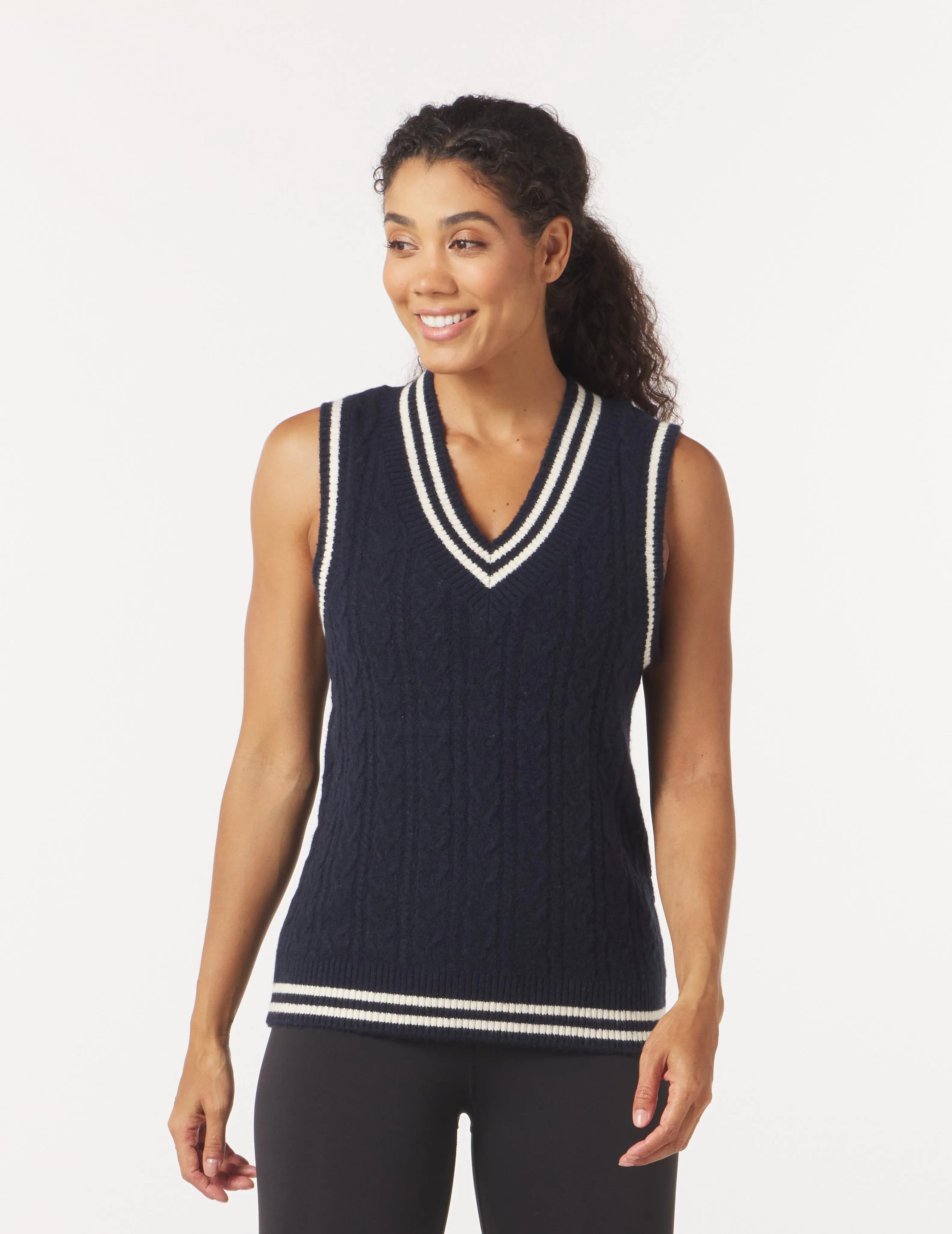 Hanalei Vest: Navy/White
