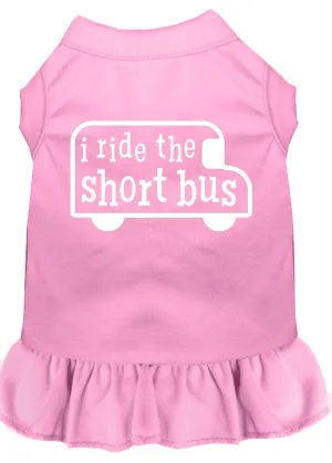 I Ride The Short Bus Screen Print Dress Light Pink Lg