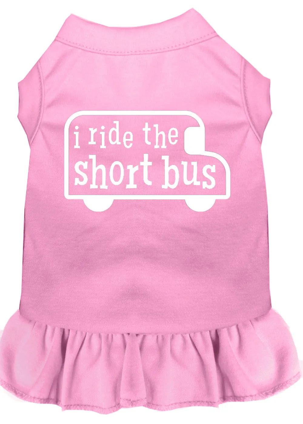 I Ride The Short Bus Screen Print Dress Light Pink Lg