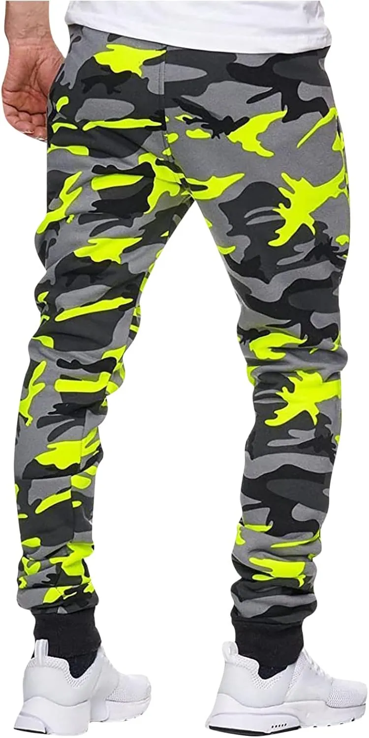 Jogger Sweatpants for Men Fashion Casual Camouflage Tracksuit Bottoms Sports Outdoor Leisure Trousers with Pockets