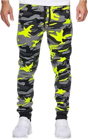 Jogger Sweatpants for Men Fashion Casual Camouflage Tracksuit Bottoms Sports Outdoor Leisure Trousers with Pockets