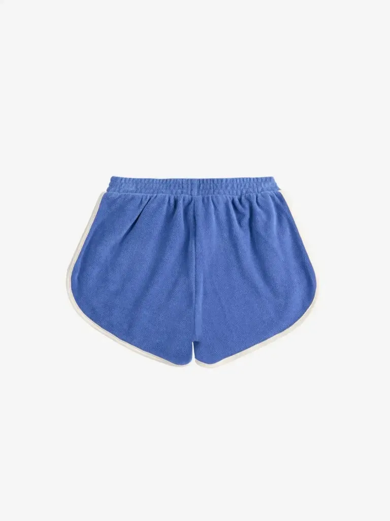Kids Smiling Color Block Terry Cloth Shorts