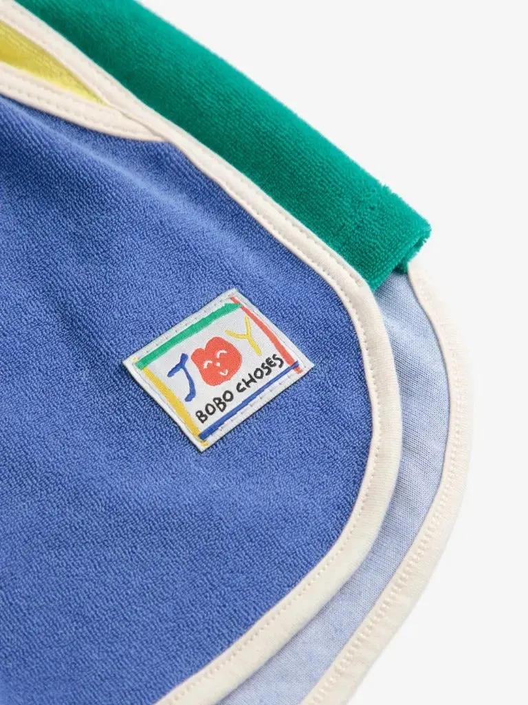 Kids Smiling Color Block Terry Cloth Shorts