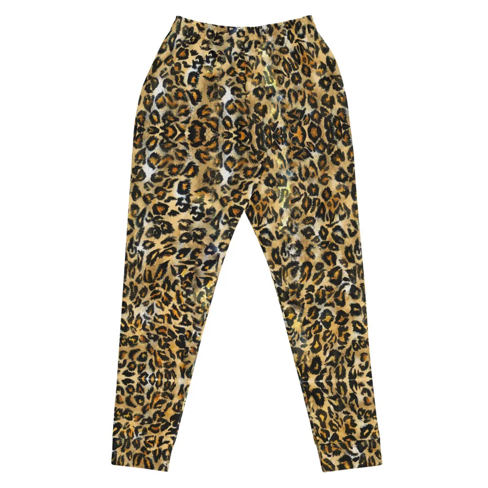 Leopard Animal Print Women's Joggers, Skinny Animal Print Ladies Sweatpants-Made in EU