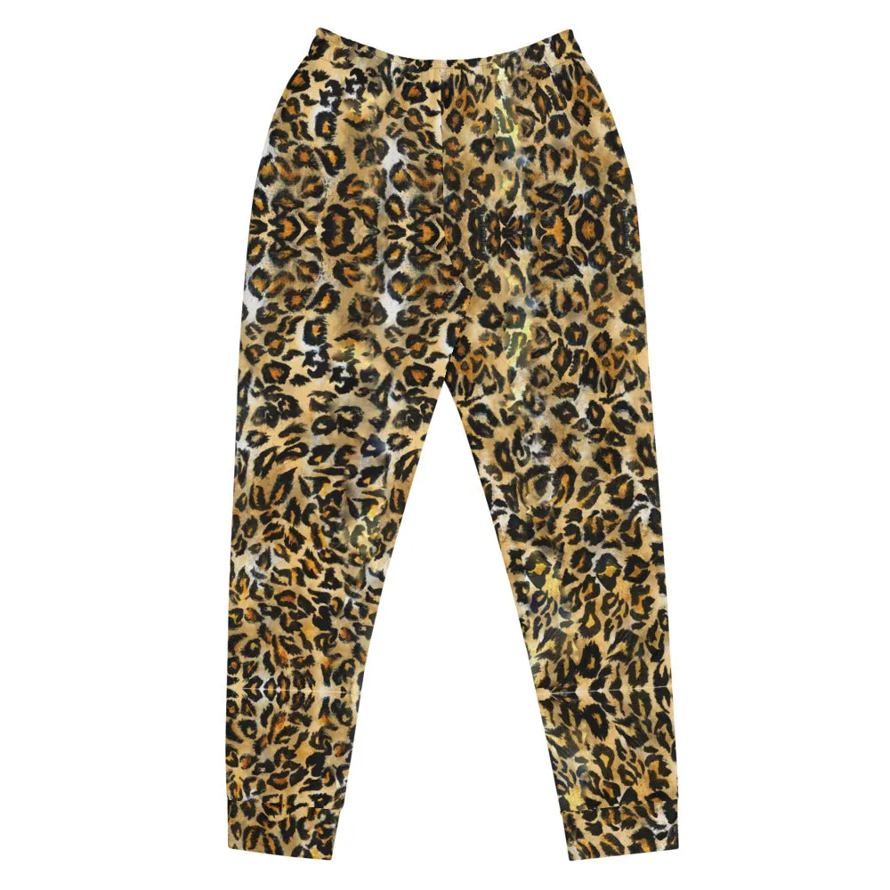 Leopard Animal Print Women's Joggers, Skinny Animal Print Ladies Sweatpants-Made in EU