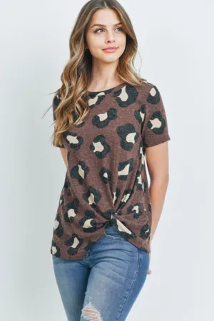 Leopard short sleeved tie knot