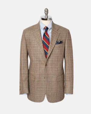 LIGHT BROWN/BLUE GLEN PLAID SPORT COAT