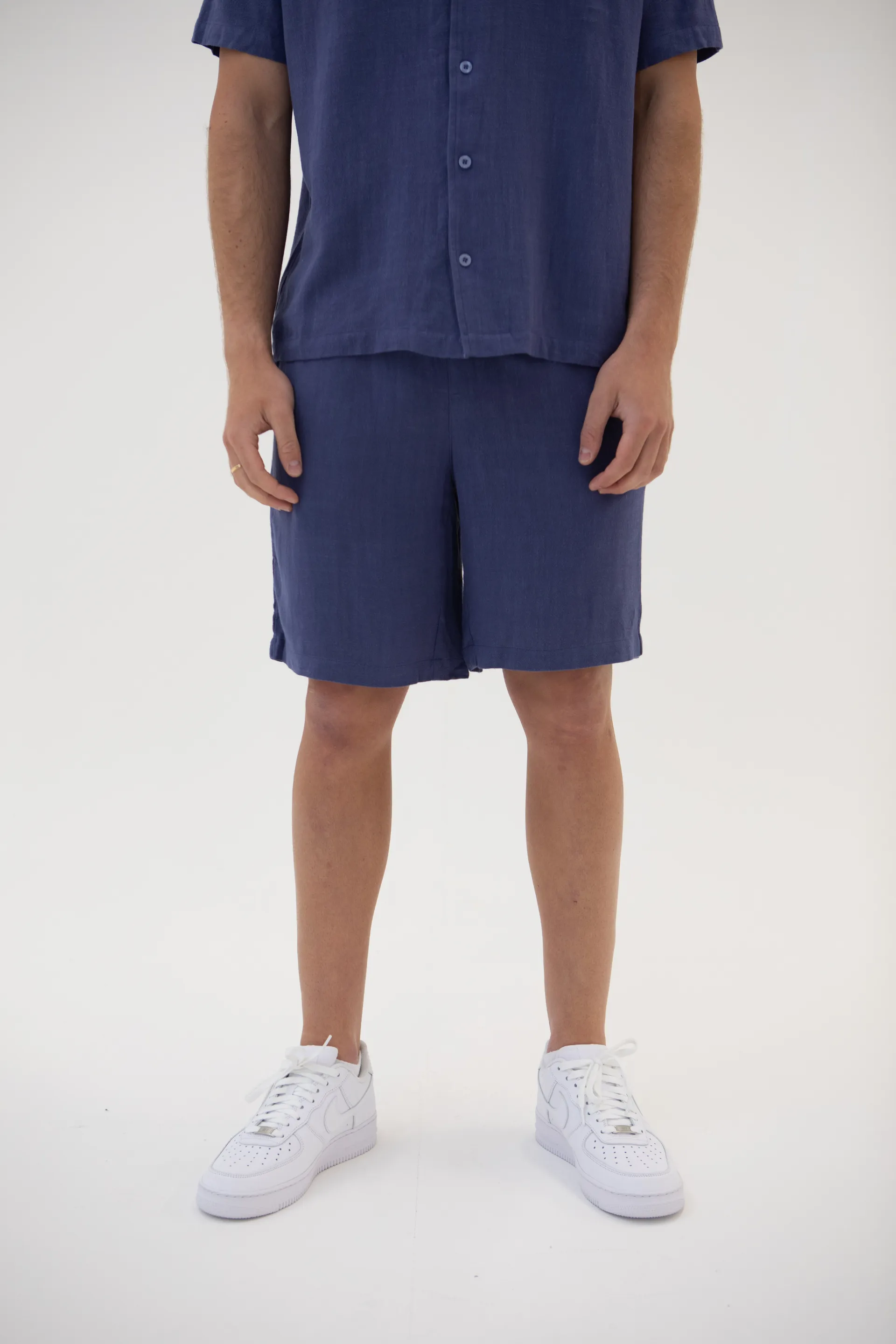 Linen Shorts - Navy